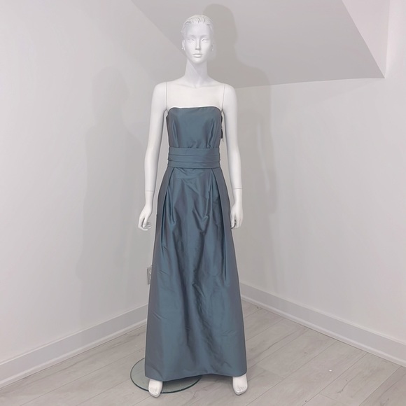 Sample NWT Dessy bridesmaid size 10 in Glacier (Teal)- Silk Shantung- Pristine - Picture 1 of 6